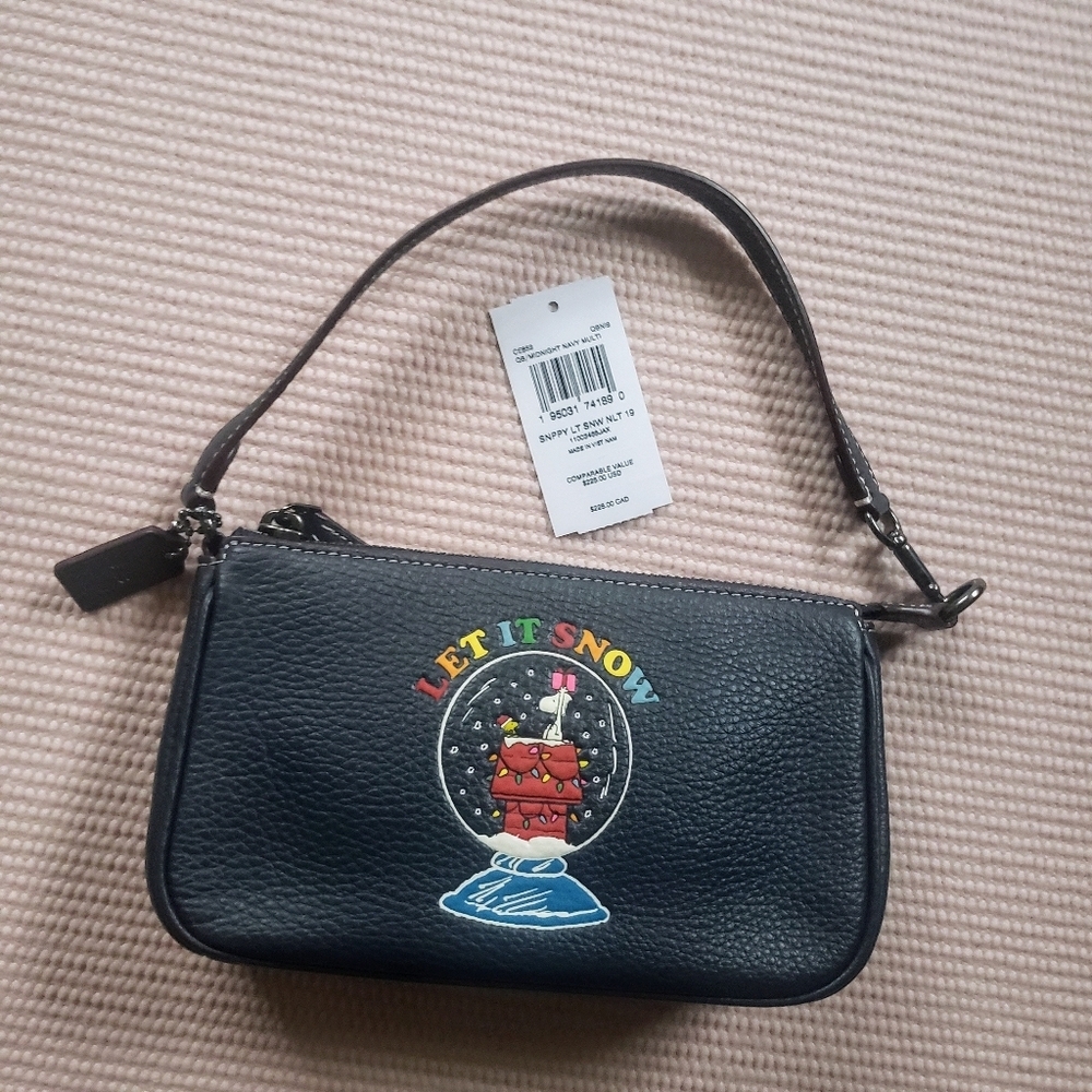 Coach X Peanuts Nolita 19 With Snoopy Let It Snow Motif NWT Gift Christmas